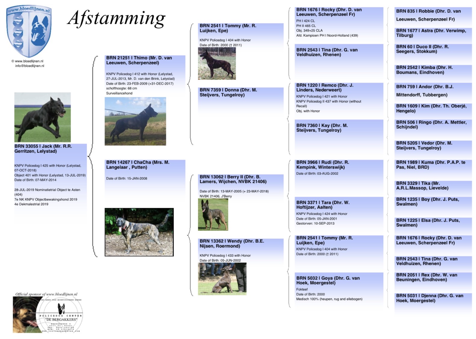PH1 Jack’s pedigree showing his ancestry and working titles